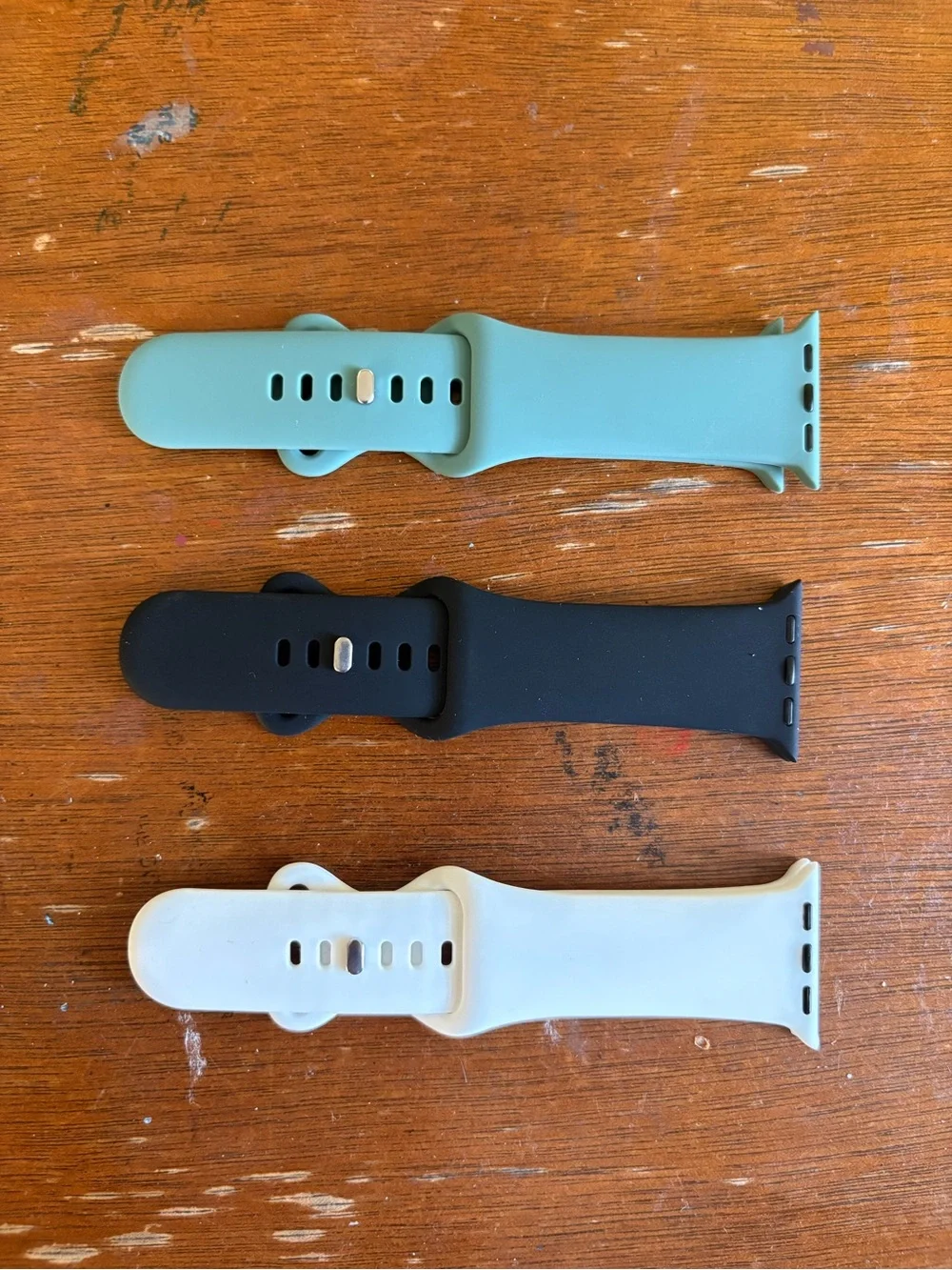 Apple Silicone Watch Bands - Teal, Black, White